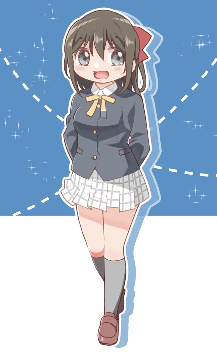 ousaka shizuku 1girl nijigasaki academy school uniform solo school uniform skirt brown hair blue eyes  illustration images