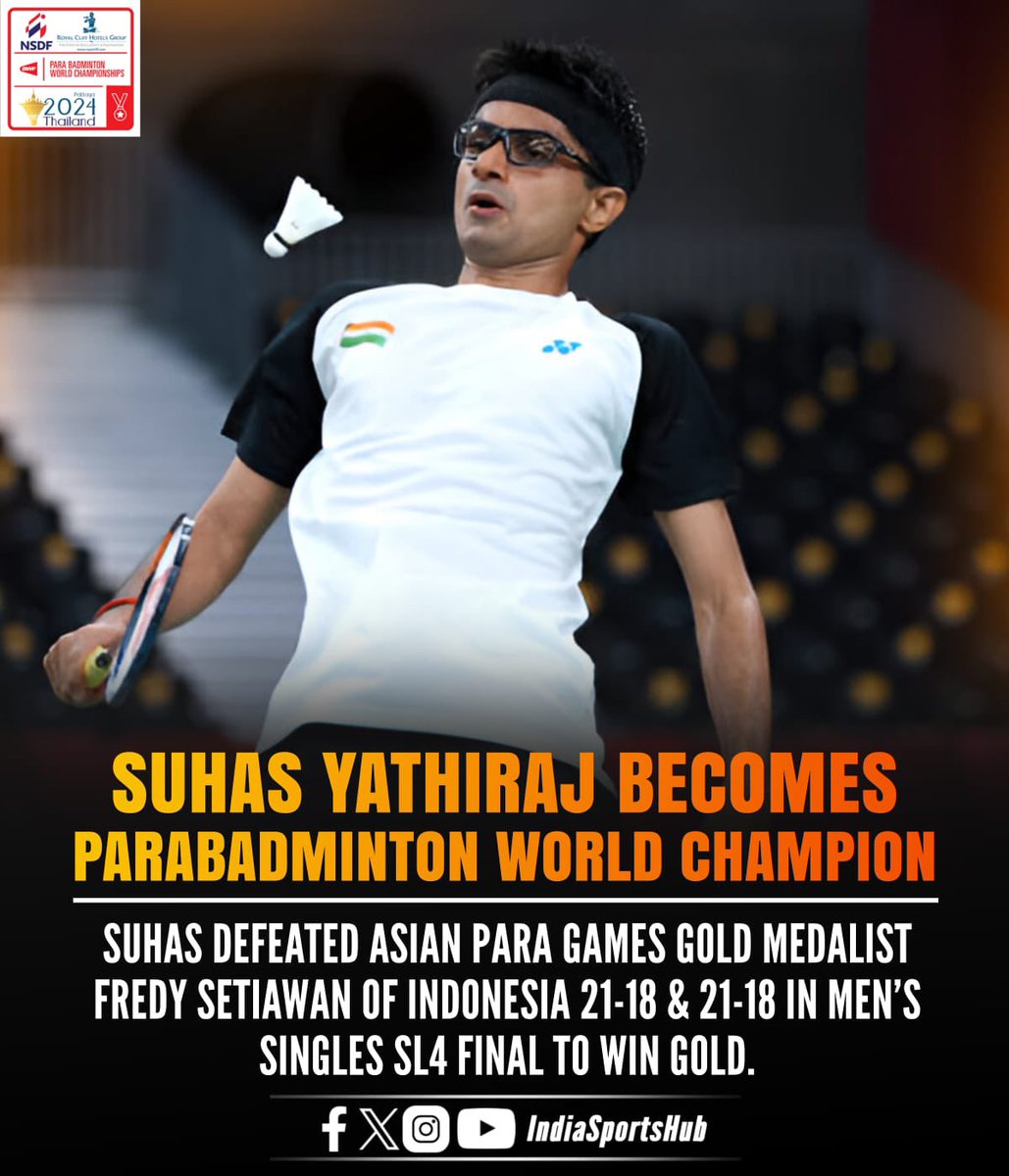 SUHAS IS THE WORLD CHAMPION ‼️ 

Wow, and he defeated Setiawan of Indonesia in the Final to grab the World Title

Congratulations @suhas_ly 

#Praise4Para