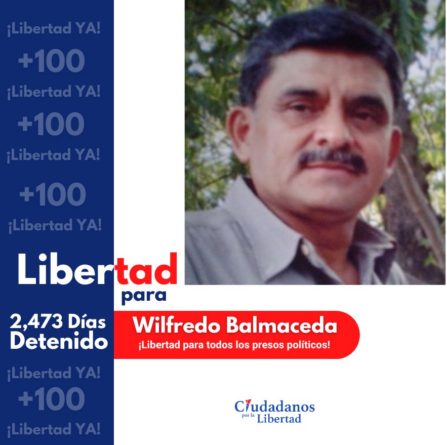 Desde Ciudadanos por la Libertad (CxL) demandamos la inmediata liberación de Wilfredo Balmaceda, detenido injustamente por el sandinismo.

#SinCausaJusta