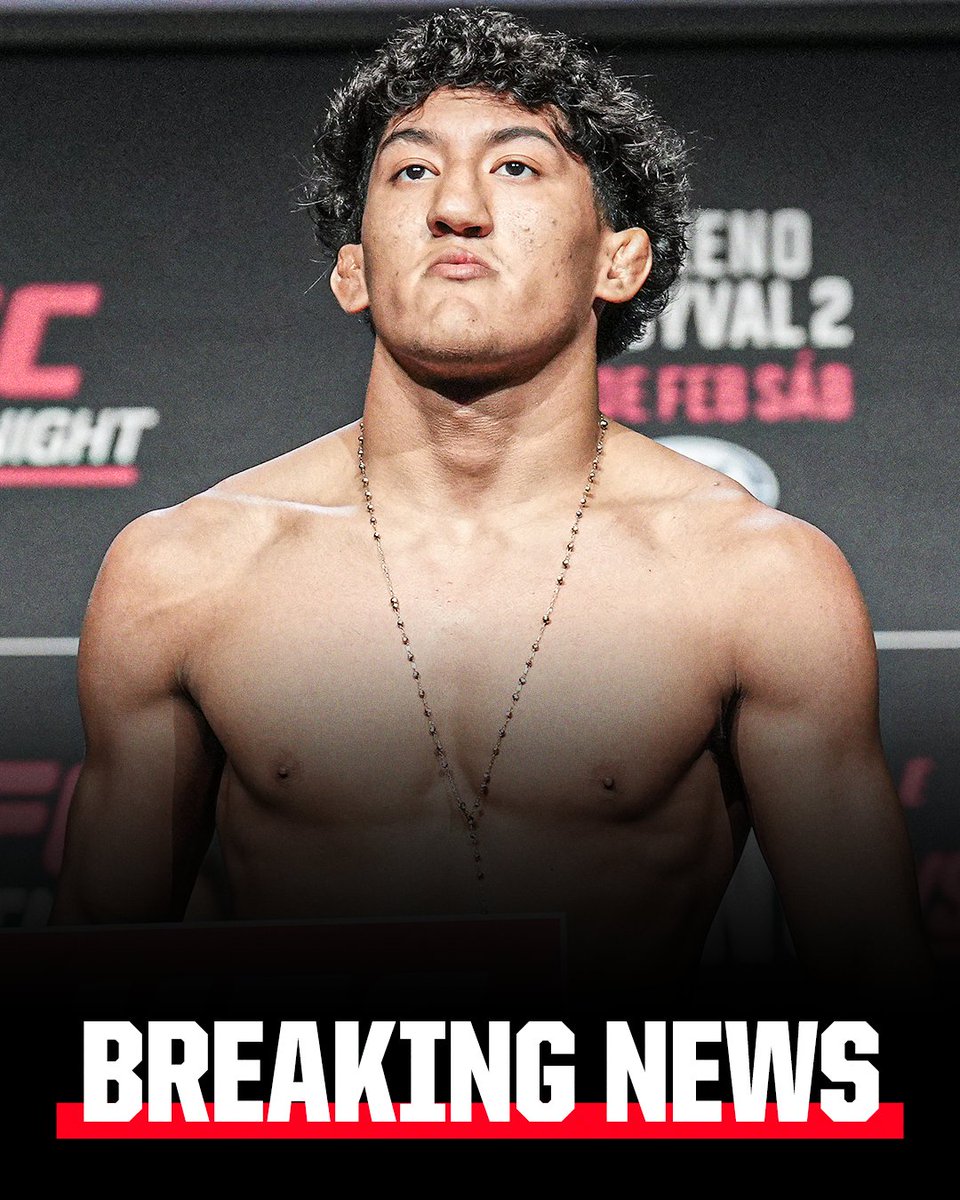 espnmma's tweet image. Breaking: Raul Rosas Jr. is out of his #UFCMexico bout against Ricky Turcios due to Rosas falling ill, UFC announced.