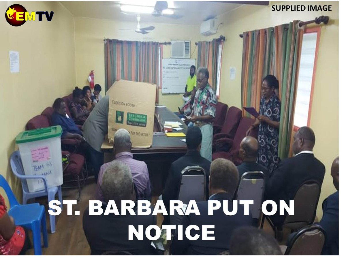 EMTVOnline's tweet photo. The Governor of New Ireland Province Sir Julius Chan in a statement stated his has put Simberi Miner, St Barbara Limited on notice for not keeping its end of the bargain .
Read more on : https://t.co/8byfr8DorD
#EMTVOnline #EMTVNews #stbarbarbara #simberi #newirelandprovince https://t.co/2mcbiYRR75