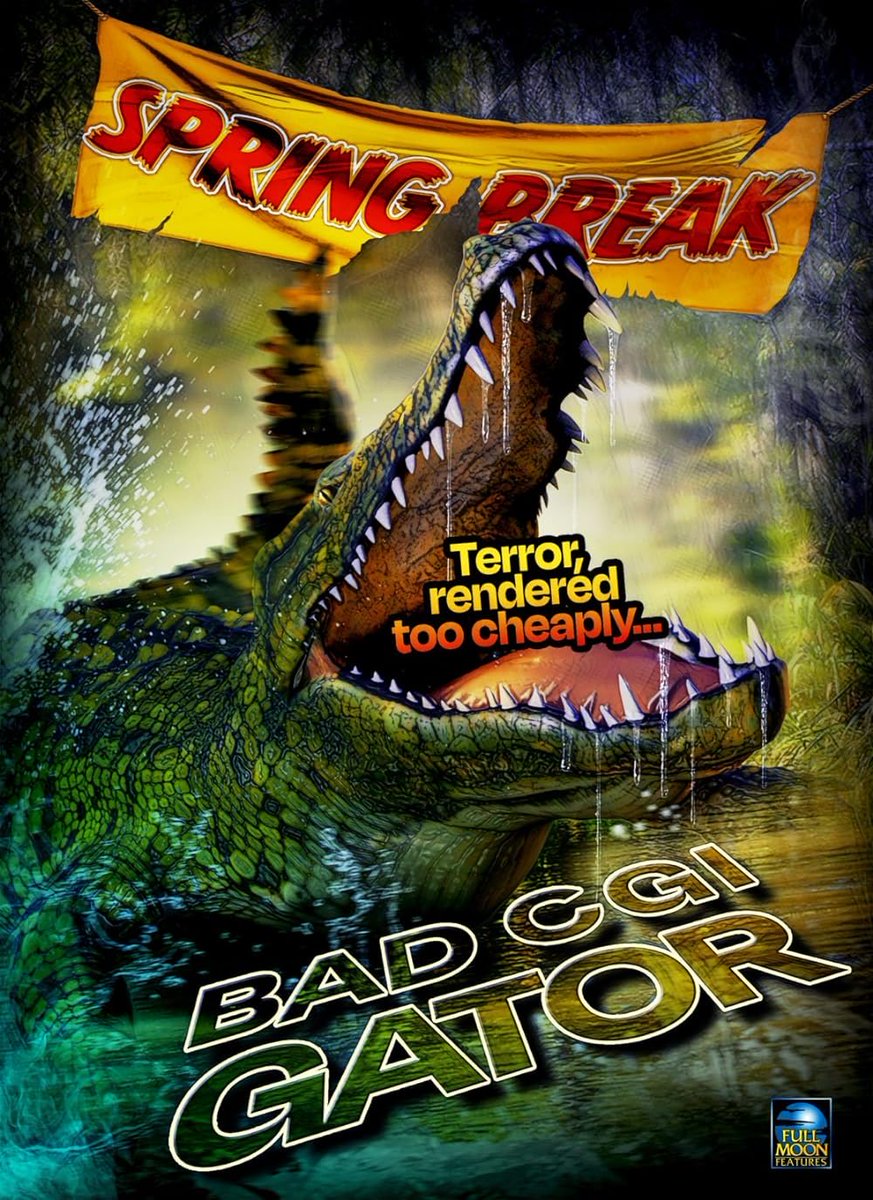 OldManBradPod's tweet image. When Bad CGI Gator from @fullmoonhorror drops on @tubi what’s the first thing you do?…watch it of course! #fullmoonfeatures #badcgigator #nowwatching