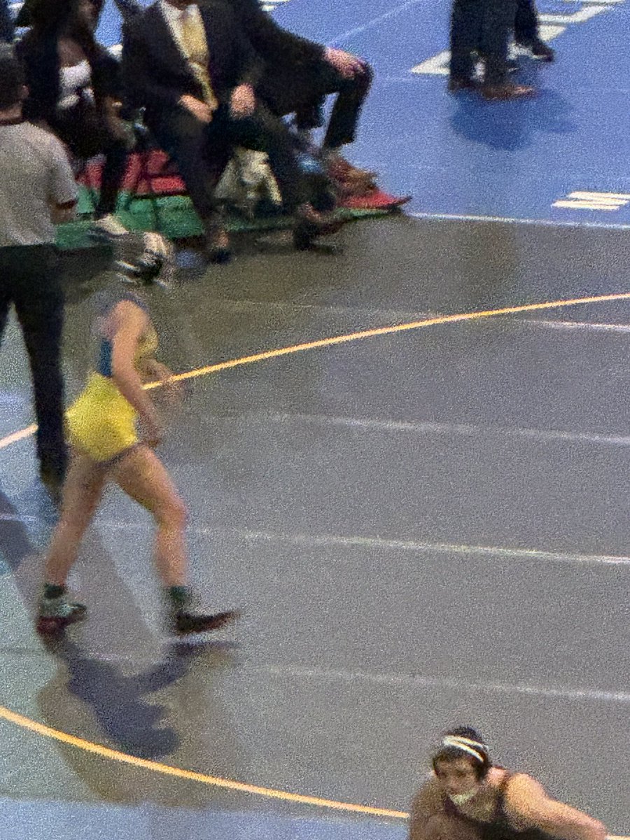 HowellWrestling's tweet photo. Freshman Kenadee McDowell stepping on the mat for her state final match https://t.co/EroBzGi4bS