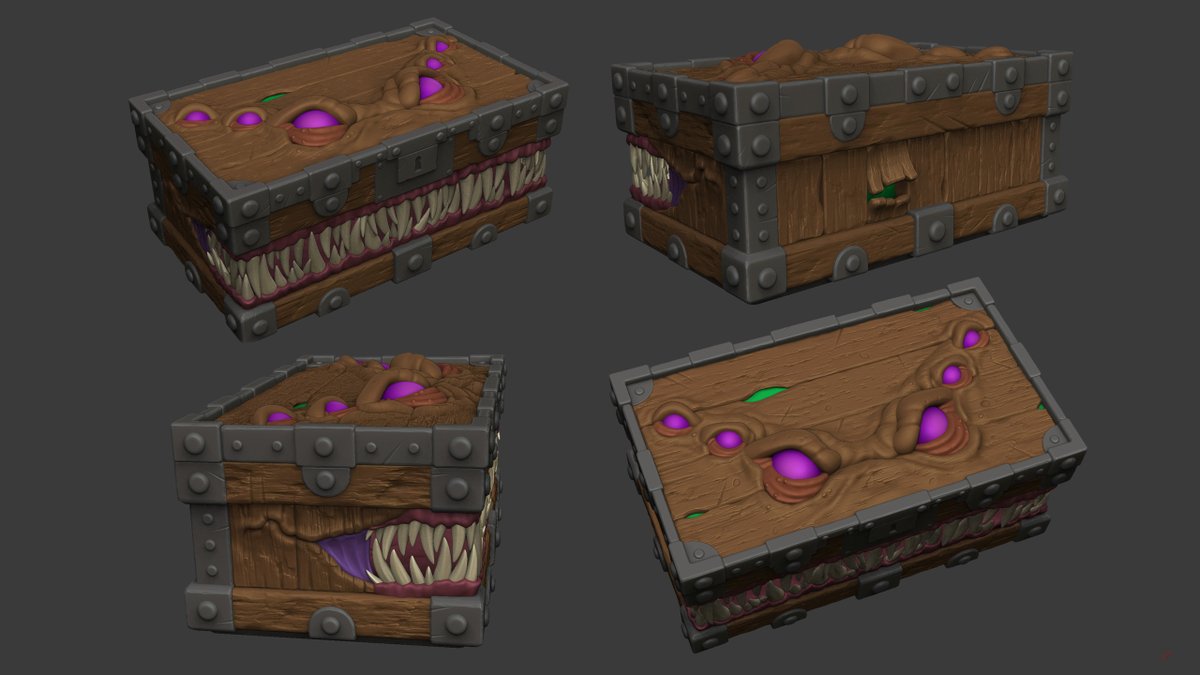 I'm not used to posting my works in progress, but hoping to get into the habit of it in the future! I'm currently working on a sculpt for a large box skin for the <a href="/playrust/">Rust</a> workshop, and I'm really liking how this one is turning out. Huge thanks to my partner for a great concept!