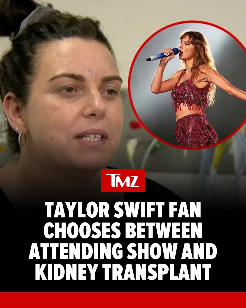 TMZ's tweet photo. A #TaylorSwift fan said she was heading to the arena when she received a phone call from hospital staff telling her they finally found her a kidney.

Full story 👉 https://t.co/sVcf3eu5Sp https://t.co/sk5Ok1VEGD