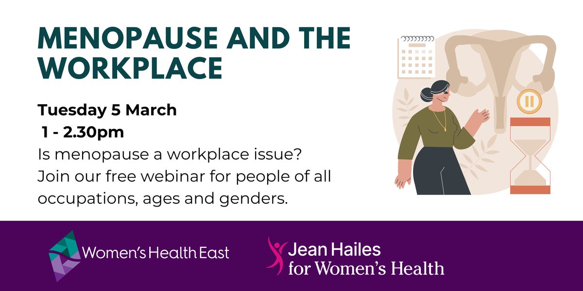 Join Women’s Health East and guest speakers to learn about the basics of #menopause, the impact of menopause at Australian workplaces, and how to create a menopause-friendly workplace. We welcome people of all occupations, ages and genders. Register here: eventbrite.com.au/e/menopause-an…