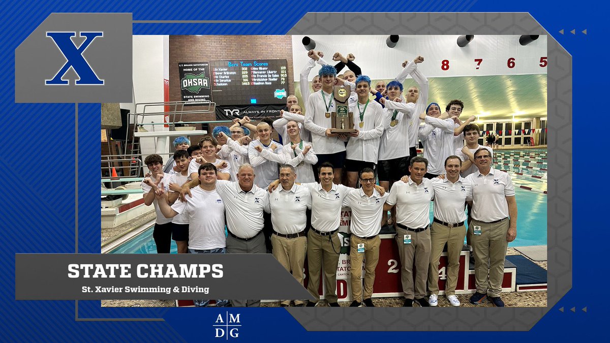 STATE CHAMPS!
St. Xavier Swimming &amp; Diving captures the 2024 State Championship! 
The programs 44th!
<a href="/stxswimdive/">St. Xavier Swimming and Diving</a> 
#AMDG