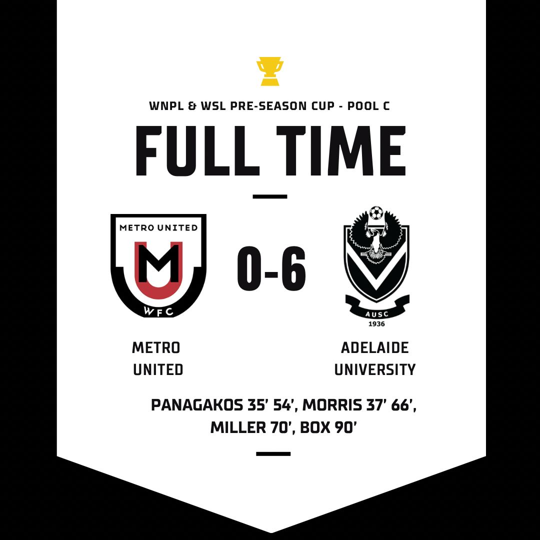 AdelaideUniSC's tweet photo. Results ⚽️

A great start to the home &amp; away season for our SL2 sides 😎 A dominant performance by  our WNPL Seniors caps off a great night 

#AUSC #StateLeague2 #WNPL https://t.co/LBrJ1dXICI