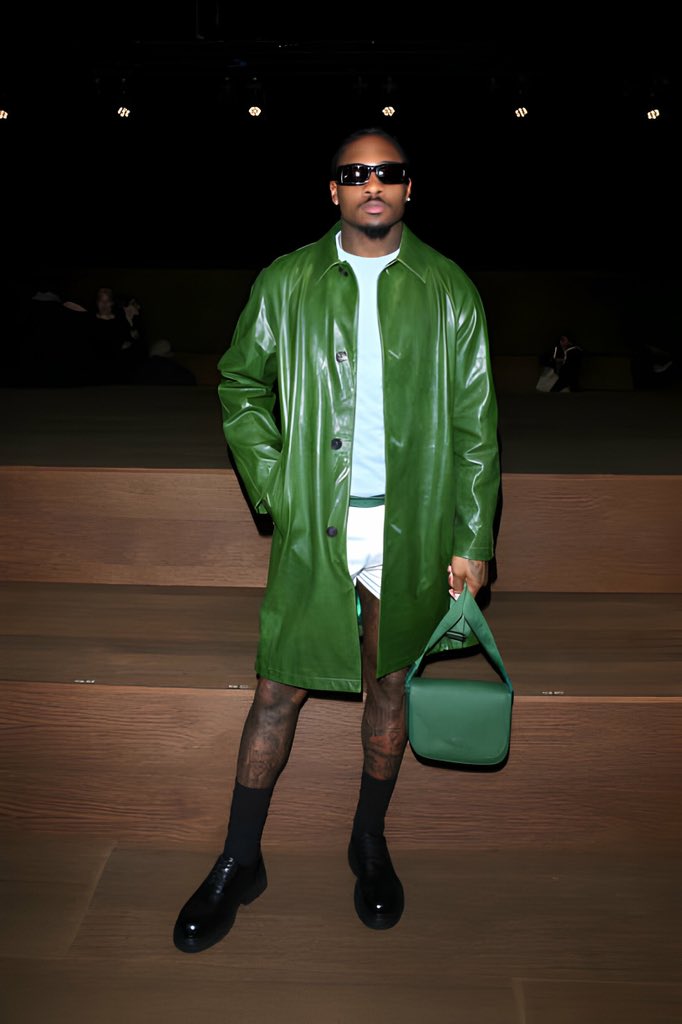 Protrending's tweet image. #StefonDiggs attends the Ferragamo Fall Winter 2024 fashion show during the Milan Fashion Week. Feeling the look?! #protrending #stylelikeapro