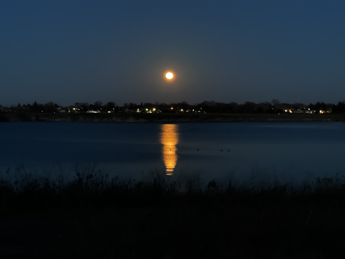 Just driving by the Hagersville Quarry Ponds when I stopped to shoot the Moon. I couldn’t take the time to play with the exposure on my iPhone, but I’ll take it. #Moon