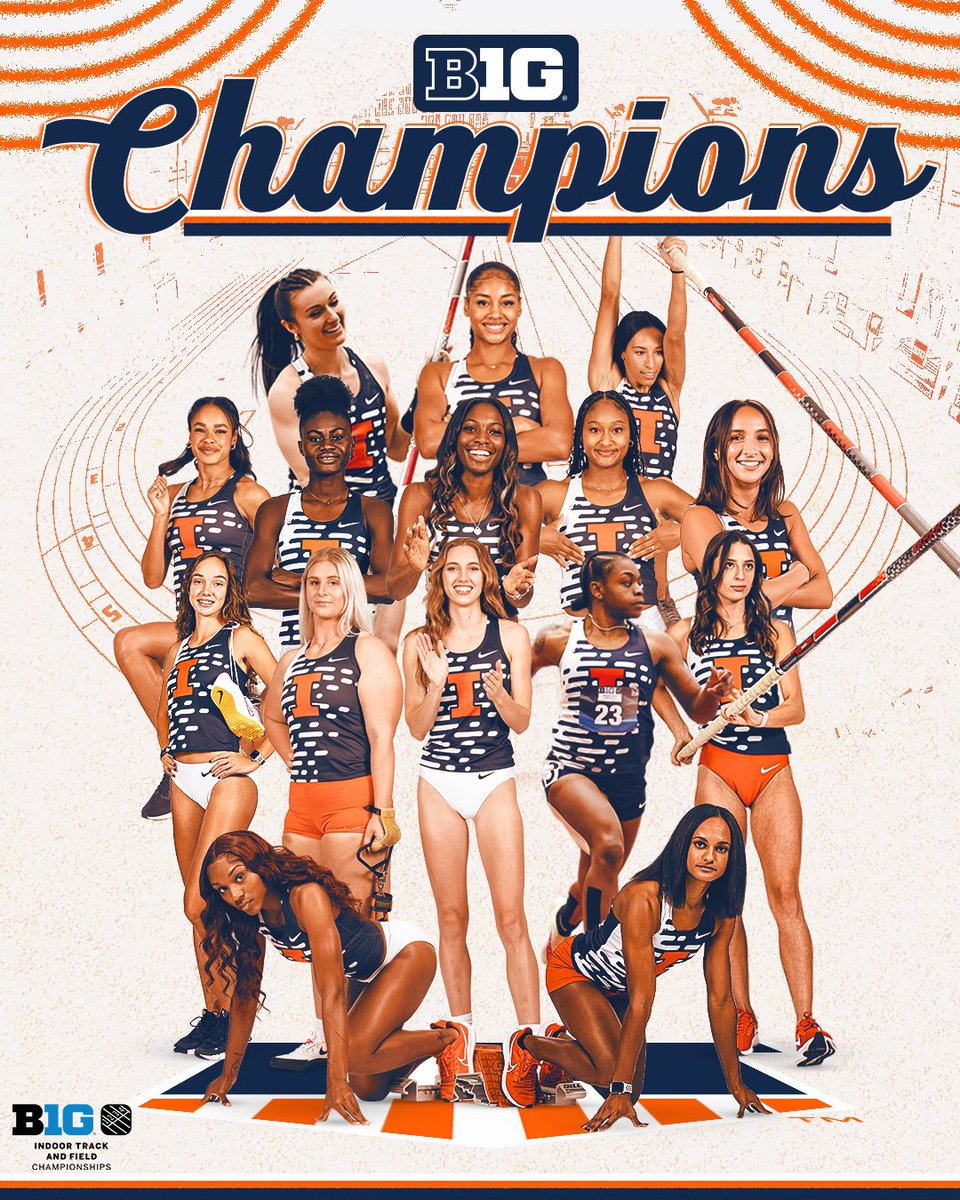 BIG Ten Champions baby!!!! So proud of our team 🧡💙 and staff for turning this program around so quickly! Both women and men had best team finishes in a decade! Leaving this building with a Team trophy, 5 individual champs and a Big Ten record in the Heptathlon! #whynotILL