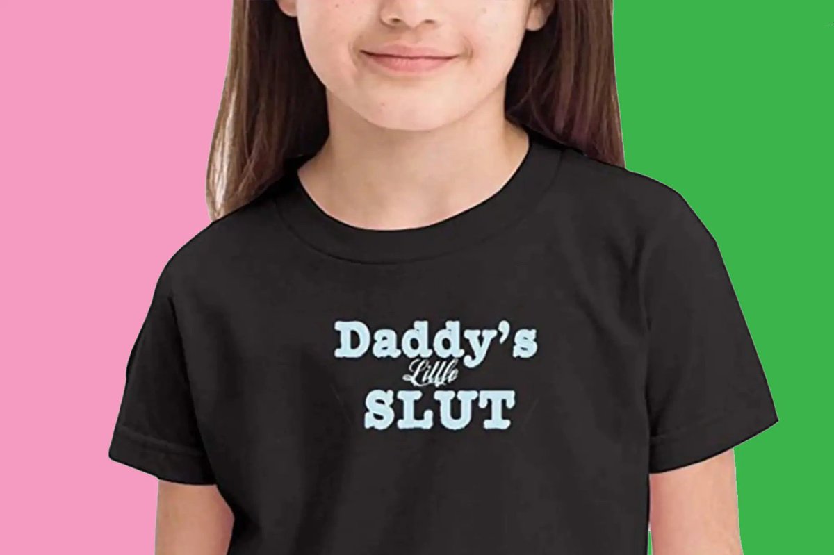 MelTankardReist's tweet photo. @TeePublic where daughters are just their father’s little sluts. 

ping @Martin_Hosking 

#VAW #childsafeguarding #childprotection #corporatepaedophilia #CSR #CSRfail #collectiveshout https://t.co/Z1IF6Ee1oB