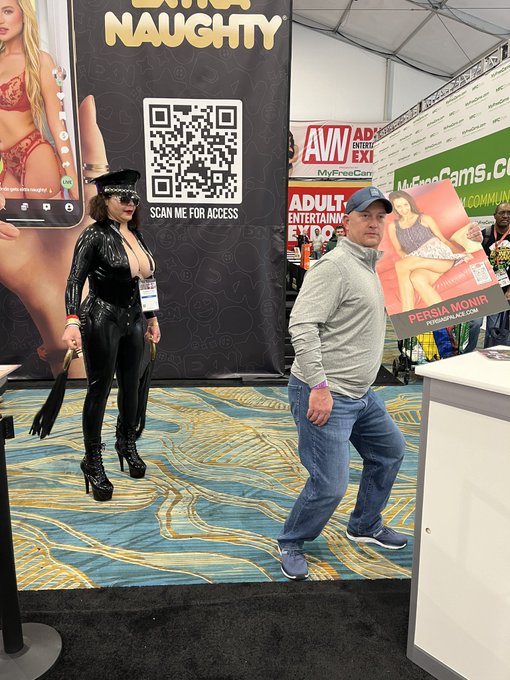 I love this photo this fan hijacked my poster at the end of the avian show, and he got a whooping from