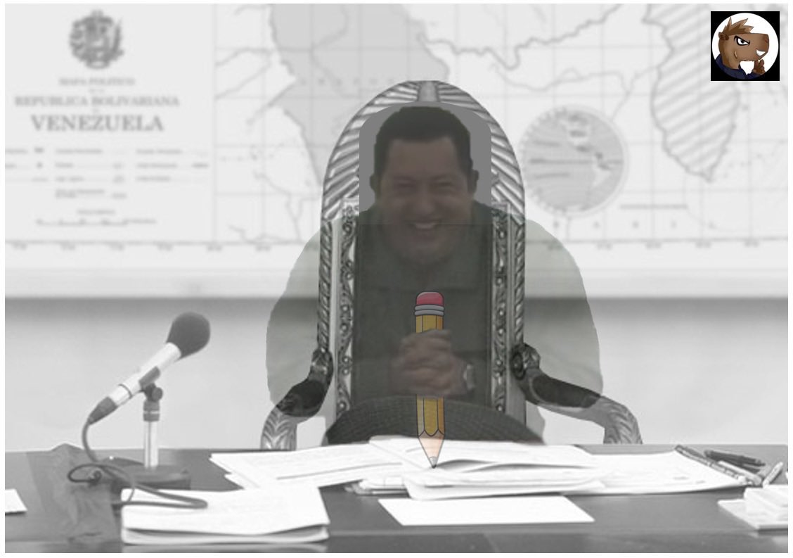 ChiguieTripolar's tweet photo. El fantasma de Chávez vuelto loco firmando decretos desde que se murió en Diciembre hasta que lo reconocieron en Marzo https://t.co/sjyyC3yQKd