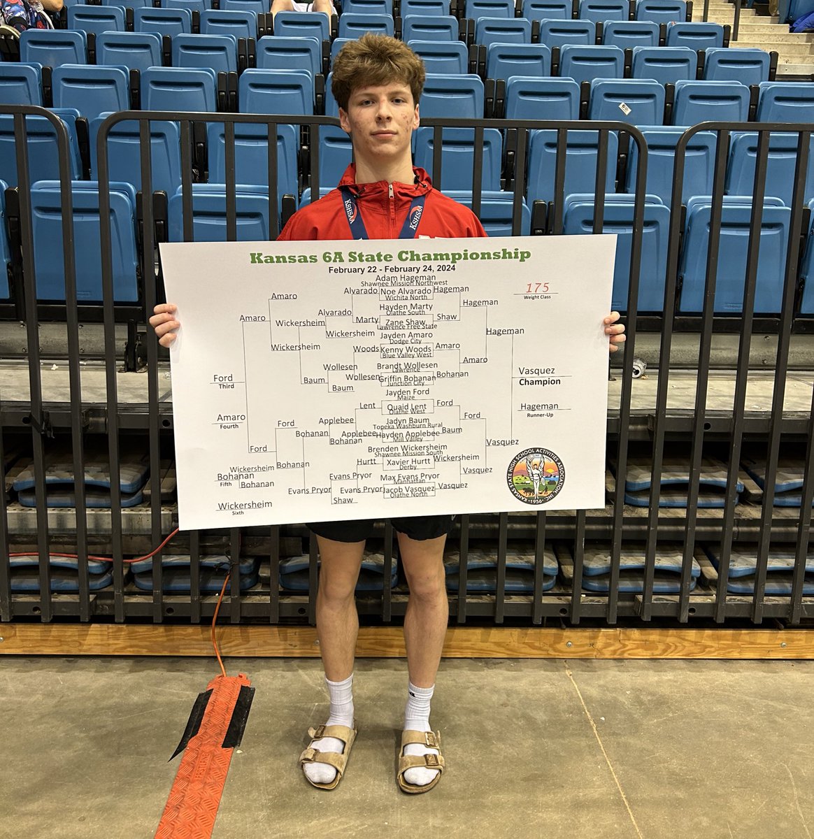 This is State Champ Jacob Vasquez with the right name on his bracket.