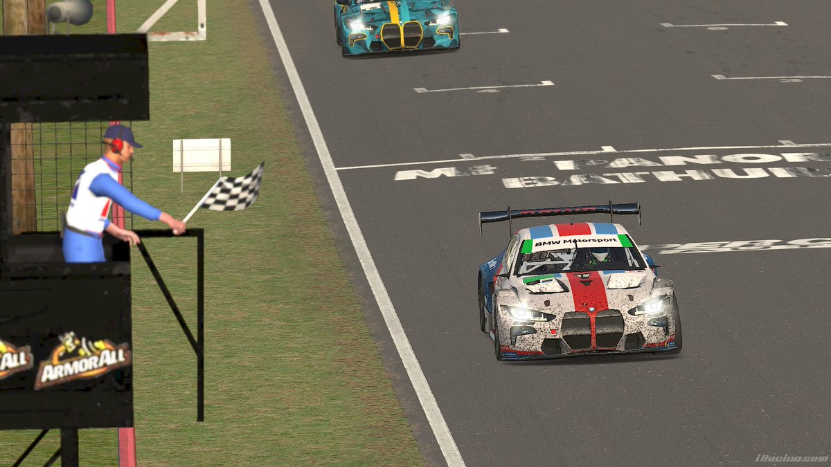 SparkyNNG's tweet photo. BATHURST 12 HOUR CHAMPIONS!!! LET'S GO!! Great work by the team today. Had to do some recovery driving at times but we finally get that win off our backs. Huge thanks to Matt Yost, Brad Haldane, and Thomas Gould for joining me today! It was a blast guys! https://t.co/UpbJJzjQ3j