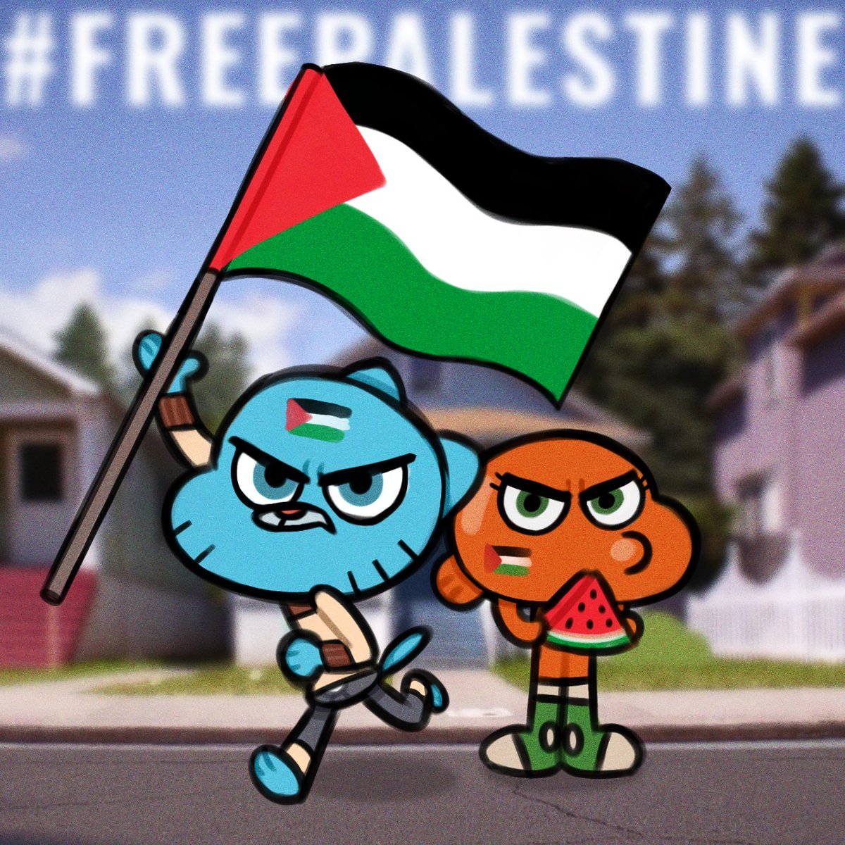 From the river to the sea, Palestine will be free🇵🇸🍉🍉 #CeasefireNOW #FreePalestine🇵🇸 #Rafah #AllEyesOnRafah #tawog #Gumball