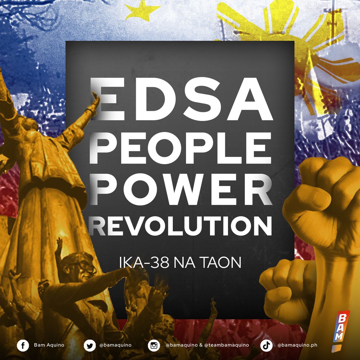 Naniniwala akong malalim ang pananampalataya at pagmamahal natin sa bayan mula noon hanggang ngayon. Isang mapayapang paggunita ng ika-38 na Anibersaryo ng EDSA People Power Revolution. #EDSA38