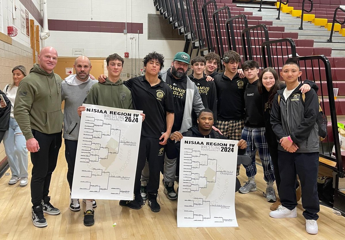 Paramus Catholic Rocks Region 4 ! Paladins take home Top Team in the Region and will send 7 Wrestlers to Atlantic City.... Congrats to Coach Jon Piela and the Boys. Borgata here comes PC Wrestling.... @PCFB_Paladins @ParamusCathHS