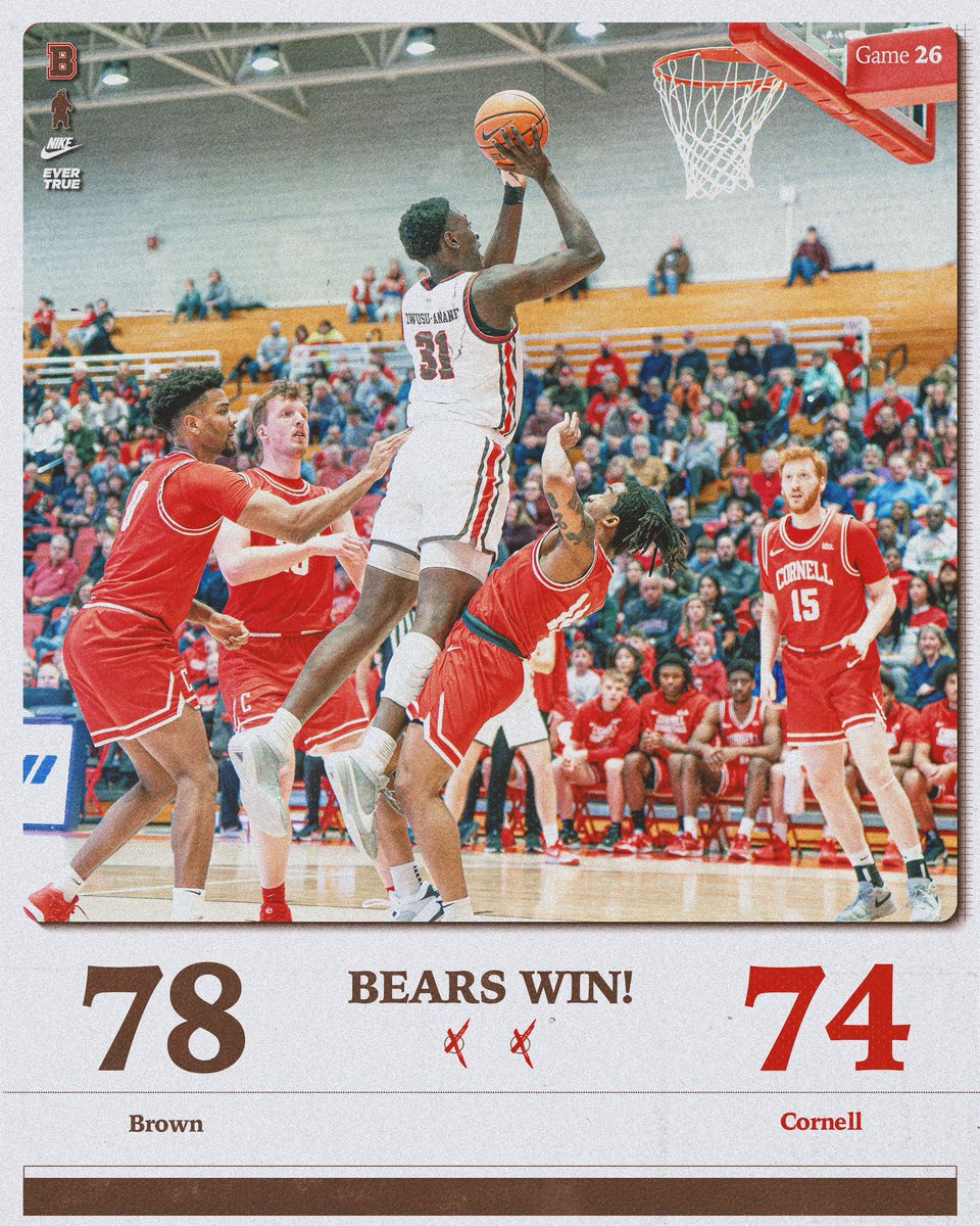 Senior Night spoilers 🤷‍♂️🤷‍♂️ Knock-off 1st place Ivy on the road ✅ 3rd straight win ✅ BEARS WIN ✅ @kaluanya_ leads the way with a career high 23 points and 17 rebounds 🫡 #EverTrue