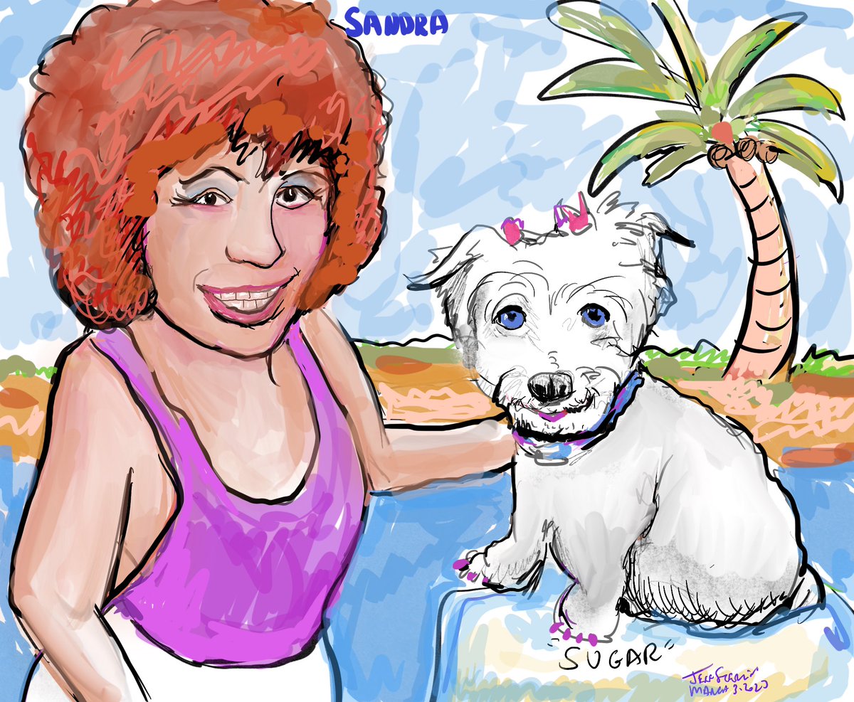 #CommunityEvent in #DavieFlorida in #BrowardCounty  included cute #PetCaricatures #DogCaricatures withbl their owners by #FortLauderdaleCaricatureArtist Jeff Sterling. For artist availability at your gig between #Miami and #PalmBeach: 305-831-2195 FloridaCaricatures.Com