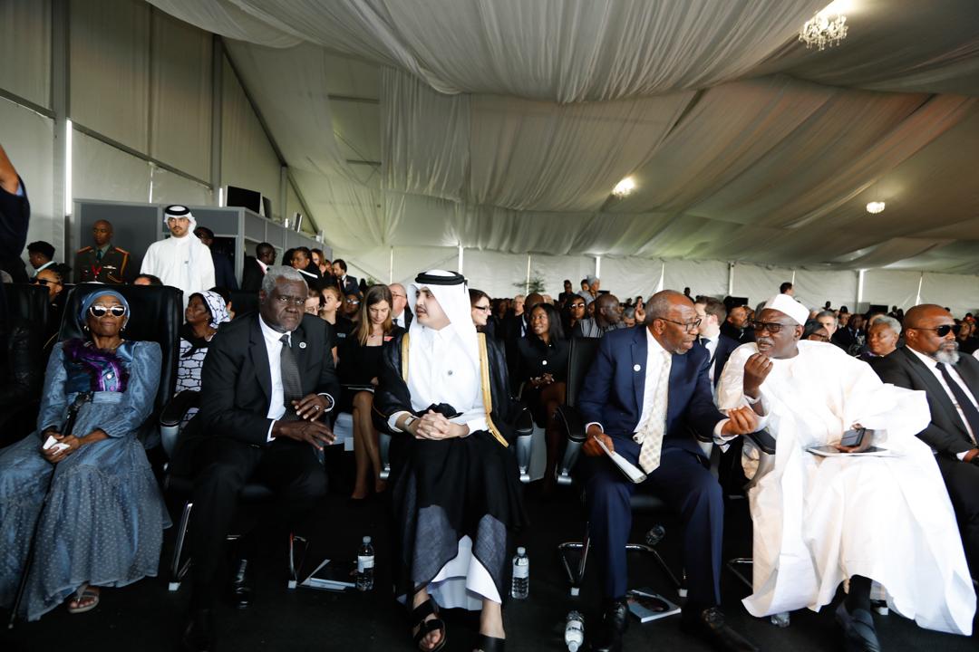 AUC_MoussaFaki's tweet photo. 2/2: The packed memorial service ahead of his State Funeral, was a powerful tribute to late President #Geingob's reputation as a courageous values-driven leader who never wavered in his advocacy for Continental unity+integration & justice and equality in international relations. https://t.co/4ZtDVY2oR6