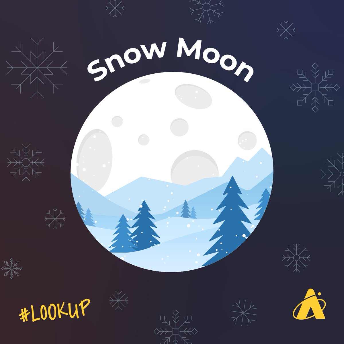 Not trying to manifest flurries over here...but... ❄️ February is often the snowiest month in North America, which is why tonight's full Moon is known as the snow Moon or midwinter Moon. If you've got clear skies in your area, look up at our rocky celestial neighbor!