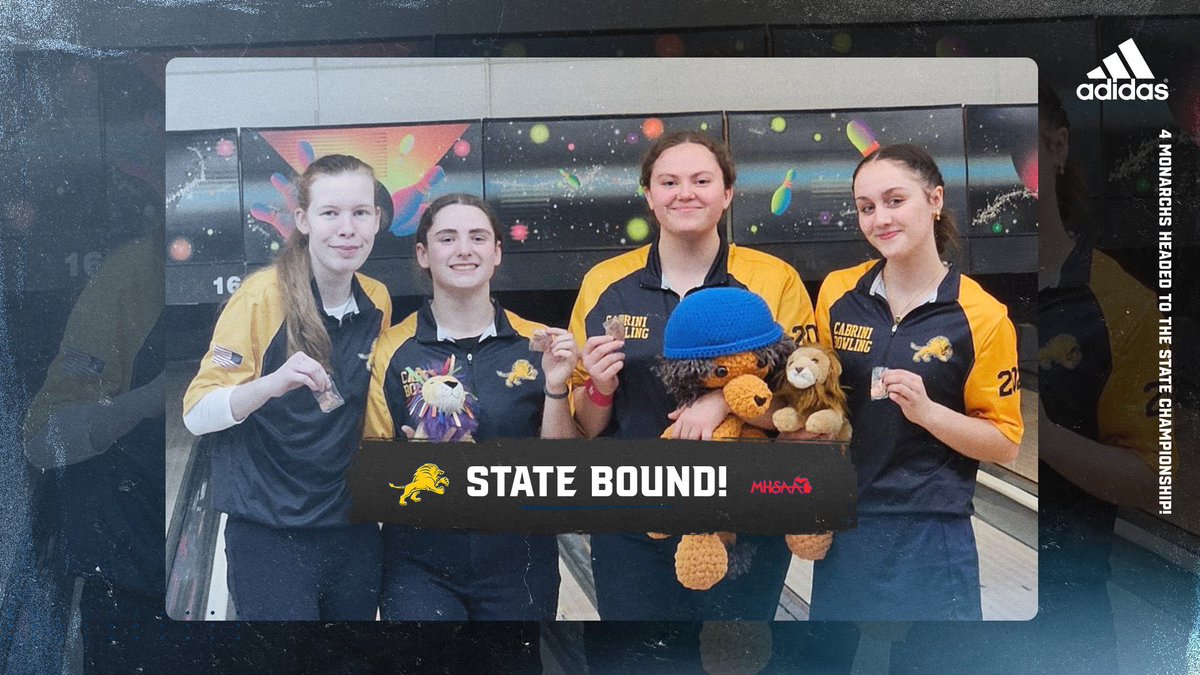 🎳 Girls Varsity Bowling! 🚨

Congratulations to 4 of our Monarch bowlers on qualifying for the state championship tournament by qualifying in the top 7 at regionals today! 

The girls will compete in the individual portion of the tournament next weekend! 

#MonarchPride