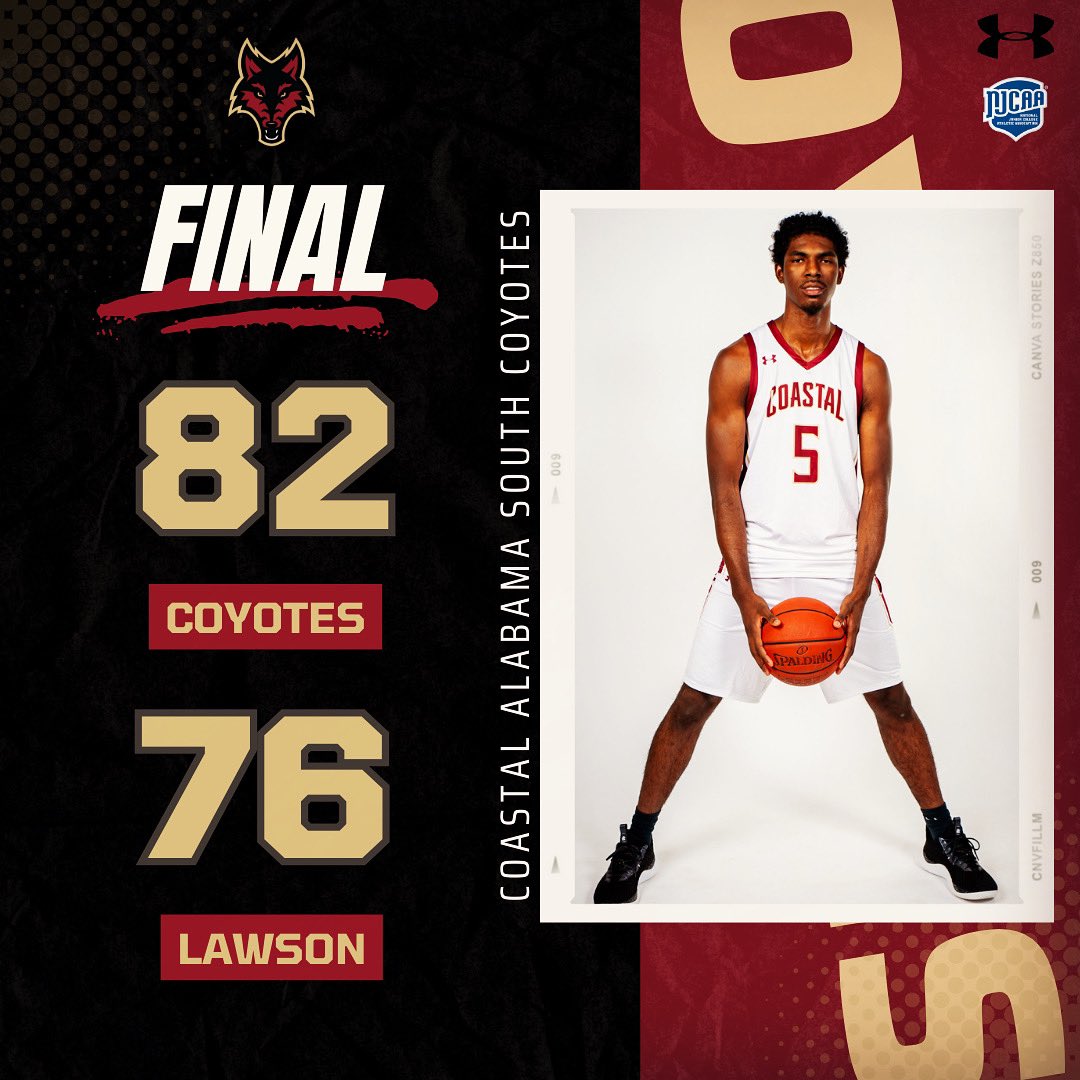 MBB | Final! Wrapped up the regular tonight with a win!

Both our men’s and women’s teams have clinched their spot in the ACCC DI Tournament on March 7-9th at UAH in Huntsville!

#GOYOTES 🏀
<a href="/CoastalAlaCC/">Coastal Alabama CC</a> <a href="/acccathletics/">ACCC</a> <a href="/CoastalSouthMBB/">Coastal-South 🏀 🐾</a> <a href="/coastalsouthwbb/">Coastal Alabama South Lady Coyotes Basketball</a> <a href="/dthead34/">Daniel Head</a> <a href="/calabounty/">Corey LaBounty</a>