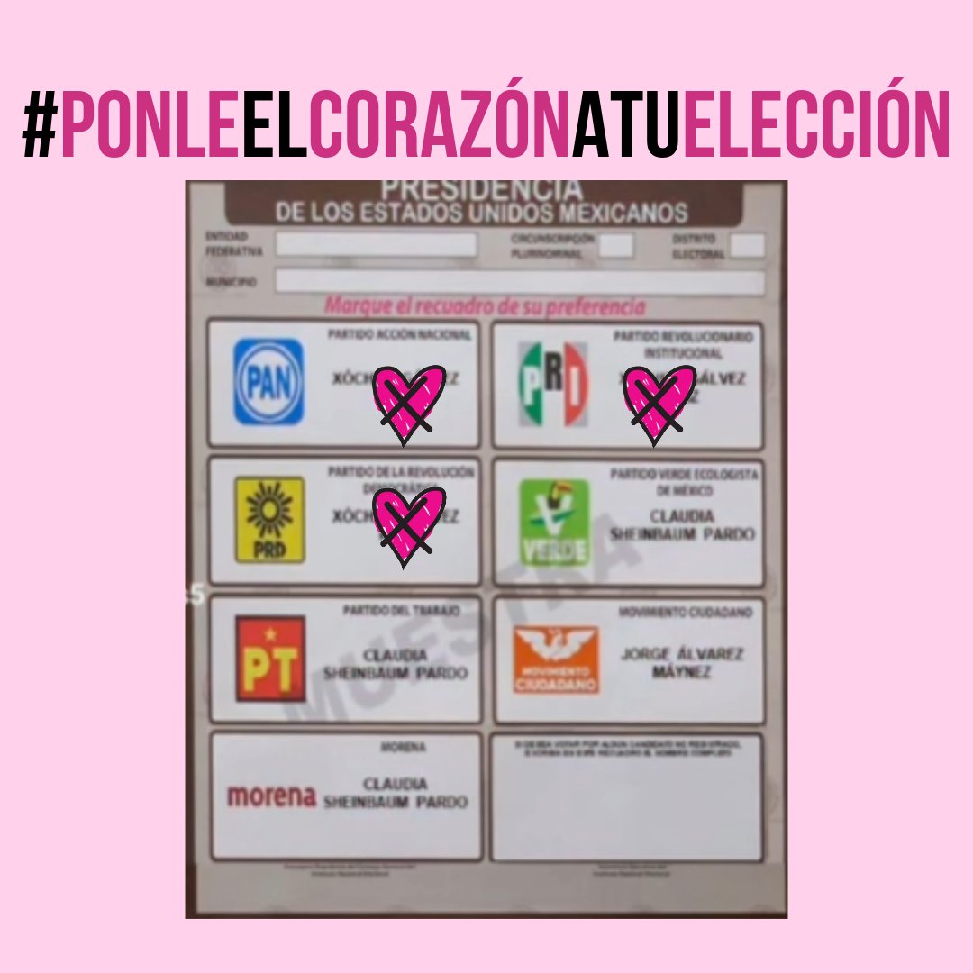 #Elecciones2024Mx 
#PonleElCorazónATuElección
#XochitlVa