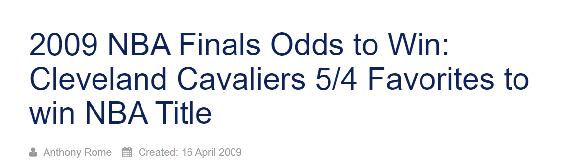 cavs nba finals odds