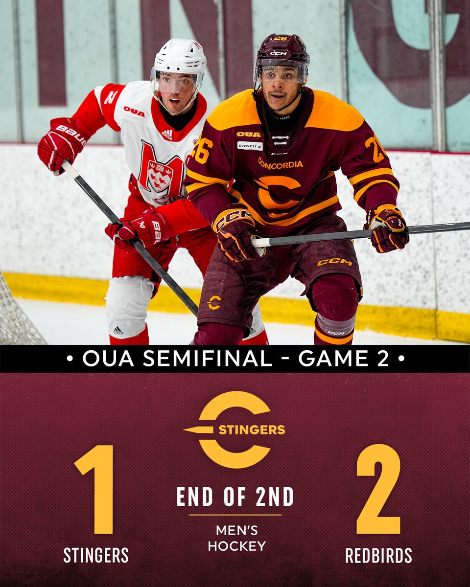 <a href="/Concordia_MH/">Concordia Stingers Men’s Hockey</a> 🐝🏒MHKY | End of 2nd 

3rd period should be a wild one! 

#CUhockey #CUstingers