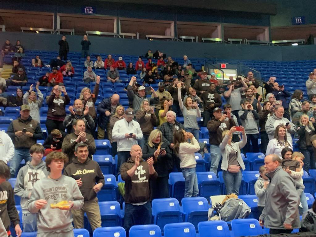 MountCarmelHS's tweet image. CONGRATULATIONS TO YOUR 2024 IHSA CLASS 3A WRESTLING STATE CHAMPIONS! 

The Caravan came out on top over Yorkville with a score of 59-6.