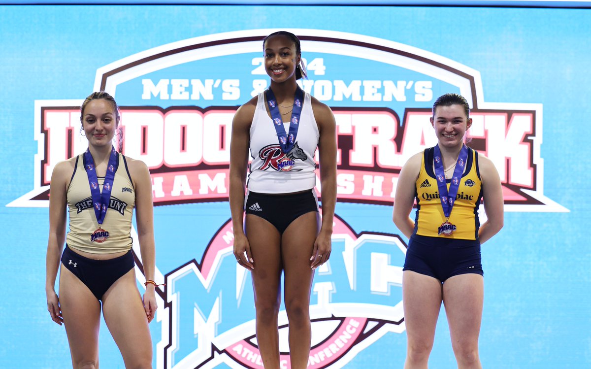 Congratulations to winners of the Women's Long Jump!

🥇: Mariah Stephens, <a href="/RiderXCTF/">Rider Track & Field/Cross Country</a>, 5.82m
🥈: Sydney Lavelle, <a href="/QU_TFXC/">Quinnipiac Track/XC</a>, 5.60m
🥉: Emma Aller Espina, <a href="/MountXCTF/">Mount St Mary's XCTF</a>, 5.59

#MAACSports x #MAACTF
