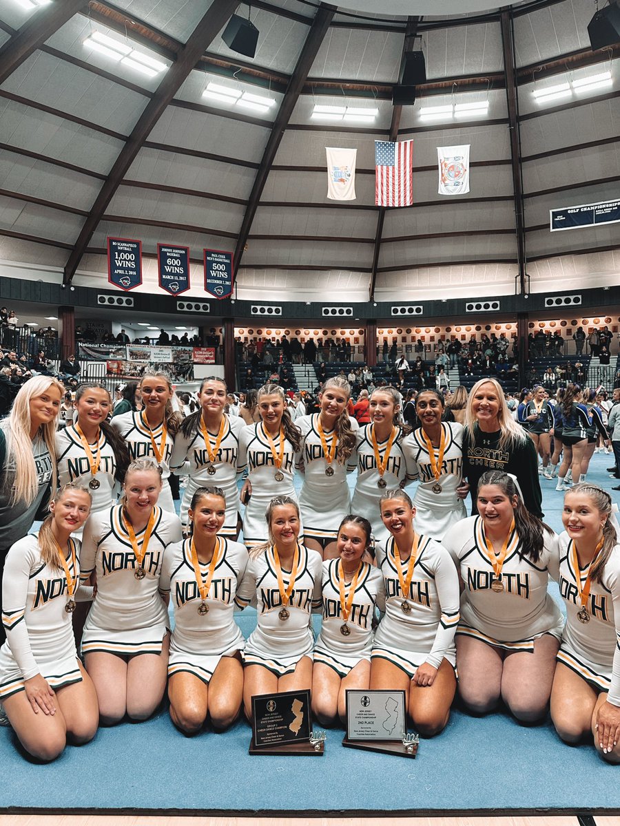 NHHS__cheer's tweet photo. Congratulations, ladies! Group 3 State Champions! So proud of this team! Special Congratulations to Emma, Alex, Amanda, and Julia for being selected to the All State Team! Lion pride! https://t.co/U2J5BD766s