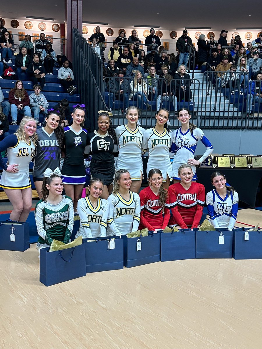 NHHS__cheer's tweet photo. Congratulations, ladies! Group 3 State Champions! So proud of this team! Special Congratulations to Emma, Alex, Amanda, and Julia for being selected to the All State Team! Lion pride! https://t.co/U2J5BD766s