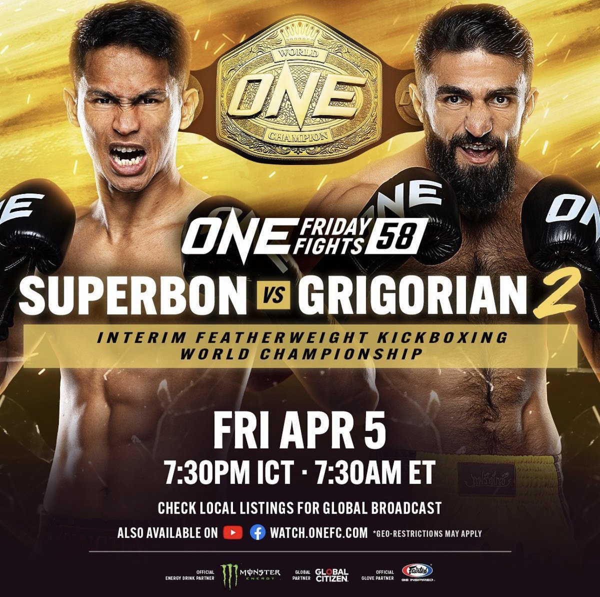 Save the date!!!

<a href="/ONEChampionship/">ONE Championship</a> 

#Hardwork #coming #gold #hardway #war #kickboxing #History #Legacy #la #Armenia #trust #process #thank #god