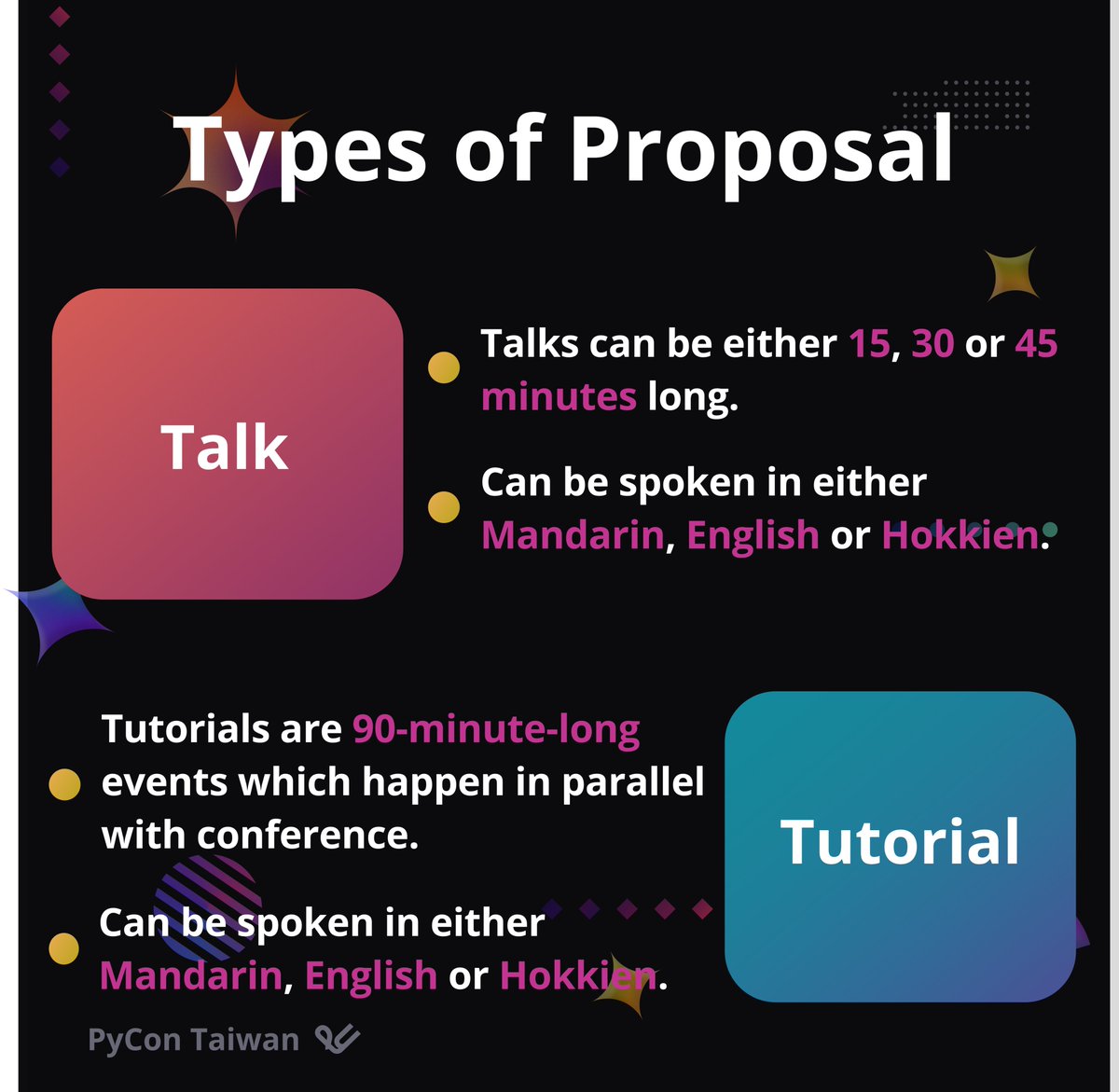 PyConTW's tweet image. #PyConTW2024 #CallForProposal #PythonCommunity

(2/2)