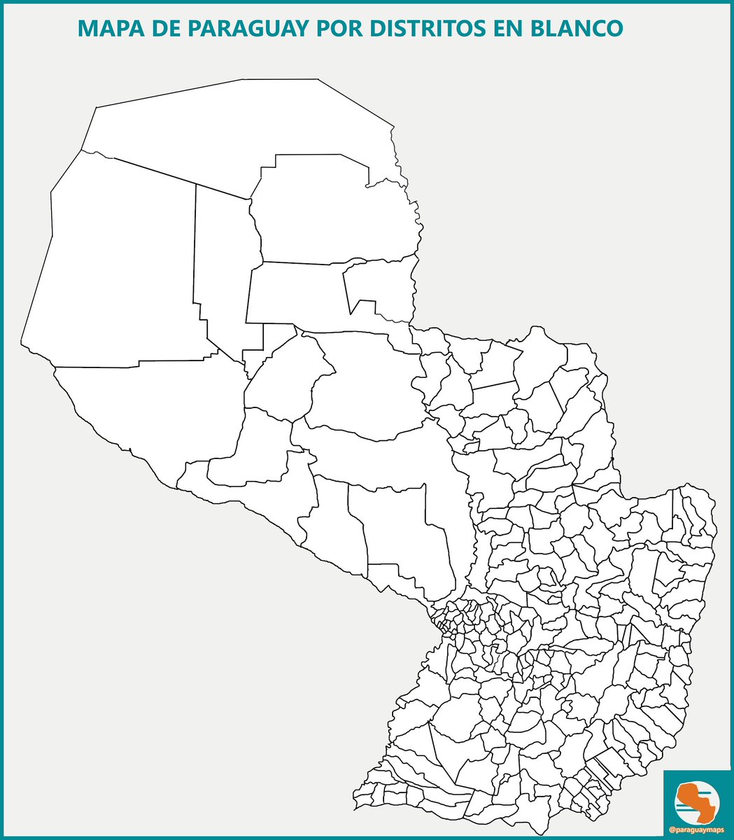 paraguaymaps's tweet photo. Hice un remake del mapa base de Paraguay dividido en distritos que venía usando. Este mapa no lo encontré en ningún sitio de internet, así que lo dejo acá en blanco por si a alguien le sirve o simplemente lo quiere tener.
Mi aporte cultural a la humanidad. https://t.co/mgyTw3duHe