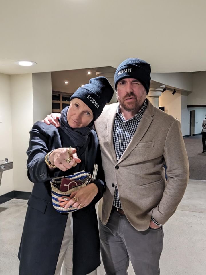 lastsyllablelit's tweet photo. Thank you to the @writersbythesea for a celebration of writing, and to @GilbertLiz for being the best model for our beanie! https://t.co/uqHsPVuW1P