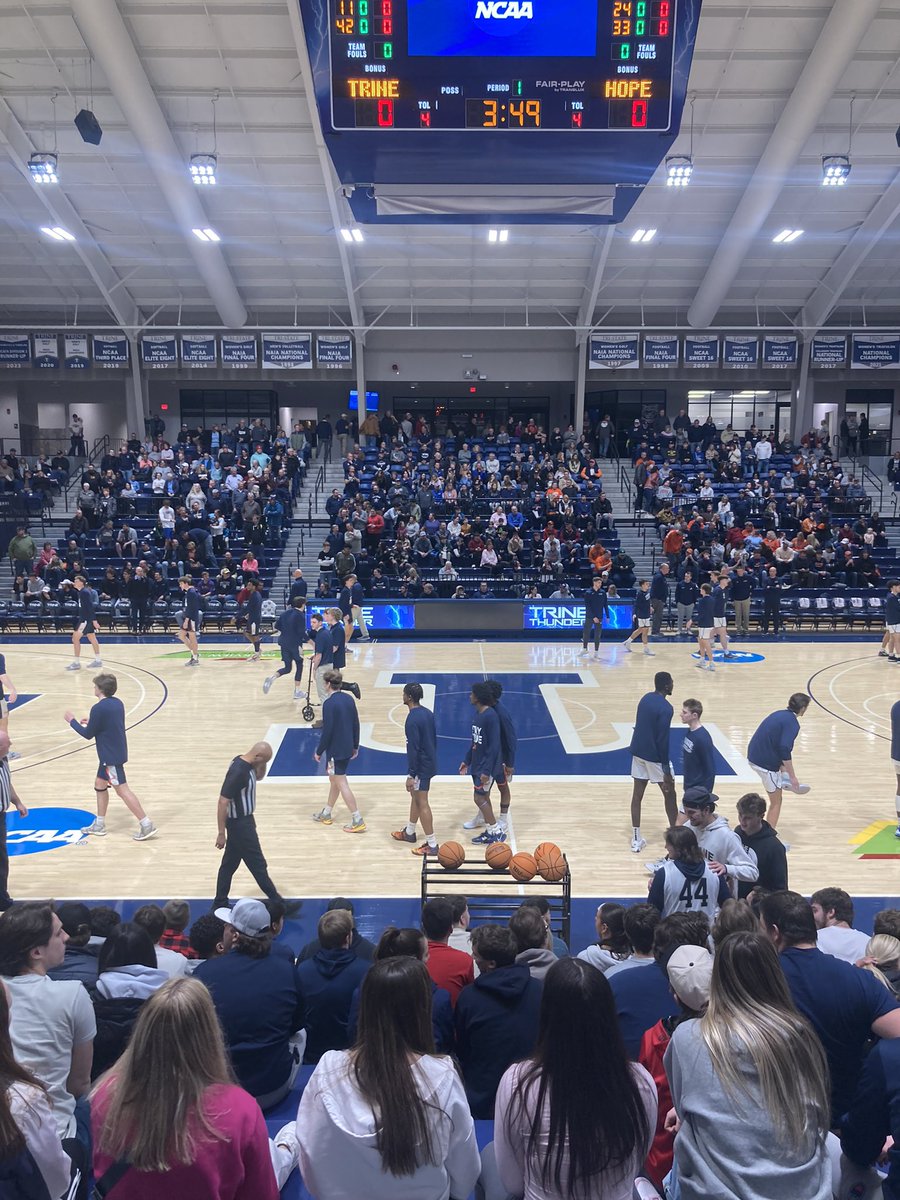 Change of pace…. MIAA Championship game. #9 Trine hosting Hope College. Great atmosphere at MTI!!