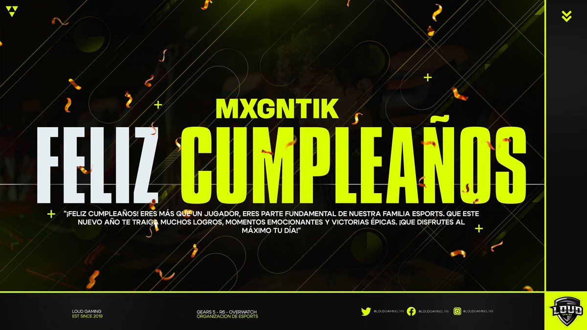 LouDGaming_MX's tweet photo. FELICIDADES! @alemanl38
Hoy estamos de fiesta, nuestro capitánazo de @Rainbow6Game le da una vuelta más al sol y queremos que se la pase de lo mejor!
MxgntiK Gracias por ser un ruidoso! 🗣️
#HAPPYBIRTHDAYCAPI #LouDOnTop https://t.co/fEvu0NLZGN