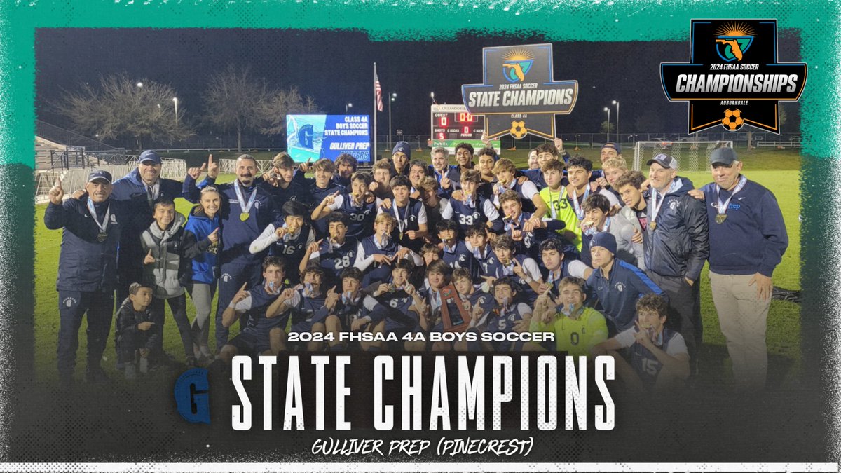 ⚽️🏆🥇 Congratulations to our #FHSAA 4A Boys Soccer State Champions! The Gulliver Prep Raiders! @GPrep_Athletics