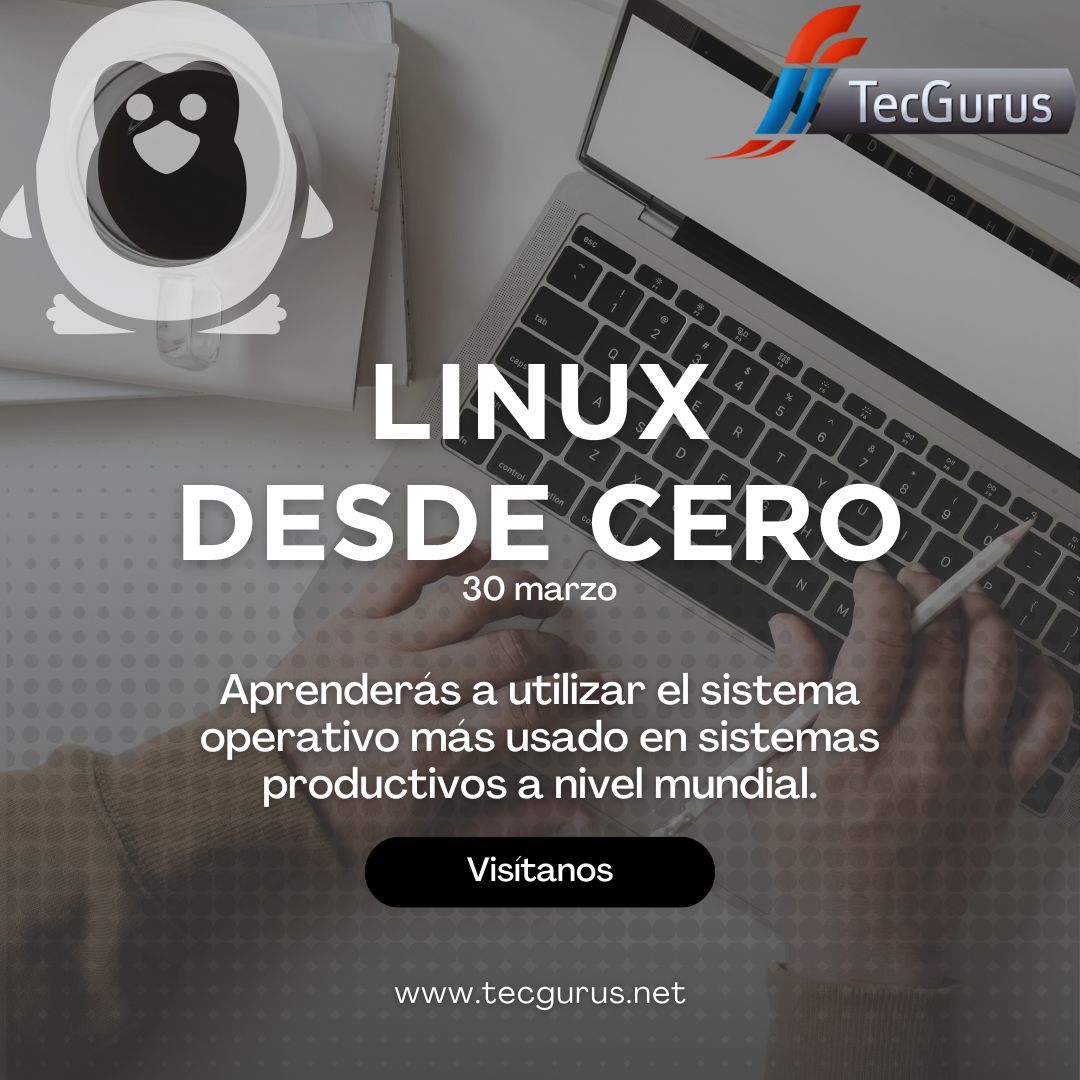 tecgurusnet's tweet image. ¡Conviértete en Experto de Linux! 💻
🚀 Inicia tu camino el 30 de marzo con el curso &quot;Linux Desde Cero&quot; de Tec Gurus.

¡Linux es libre, y tu conocimiento también lo será! 🌐🔐

👉 ¡Inscríbete ahora para liderar en TI! wa.link/wu83jr

 #LinuxExpert #SoyGuru #Avanza