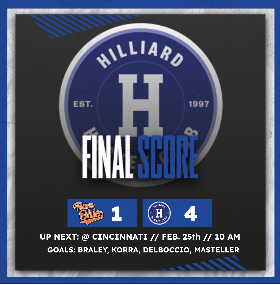 Hilliard advances to the semifinals against Dayton Stealth after a win against Team Ohio!