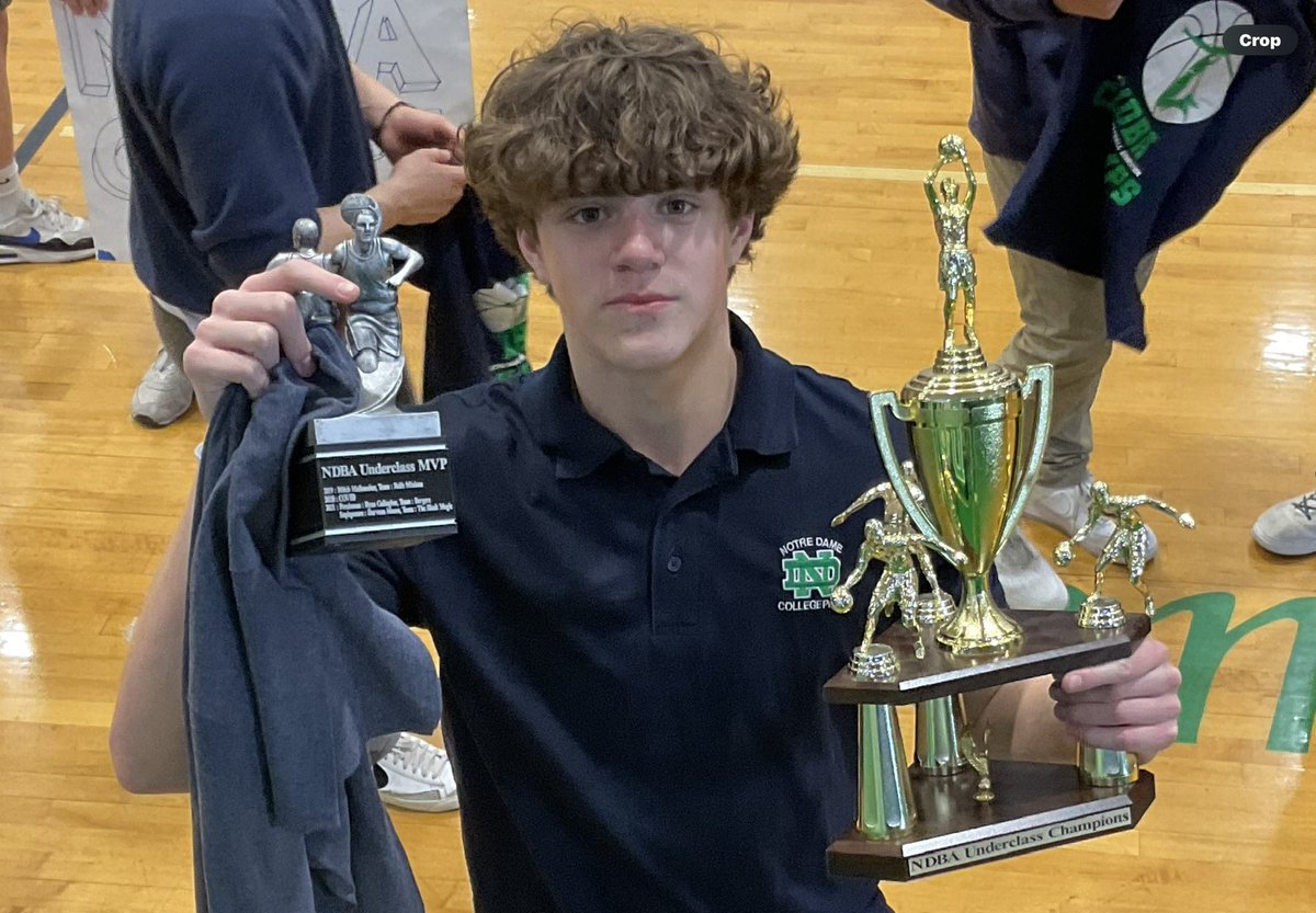 NDBA Freshman and Sophomore Champs! Soph: Team Bini’s and Frosh: Santa’s Little Elves!  MVP’s Will Suminski and Carson Colberson!  Congrats!