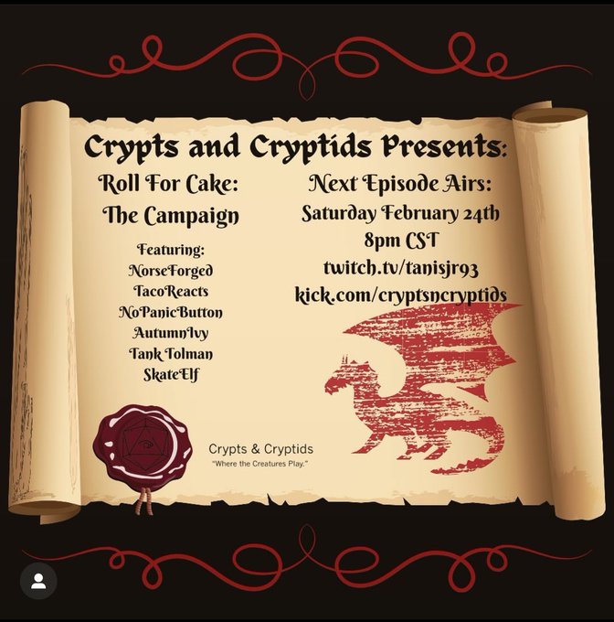 It&rsquo;s time to play! #dnd #campaign #rollforcake https://t.co/kaQduEXQSG<a href="/tag/dnd"class="tags">#dnd</a><a href="/tag/campaign"class="tags">#campaign</a><a href="/tag/rollforcake"class="tags">#rollforcake</a>