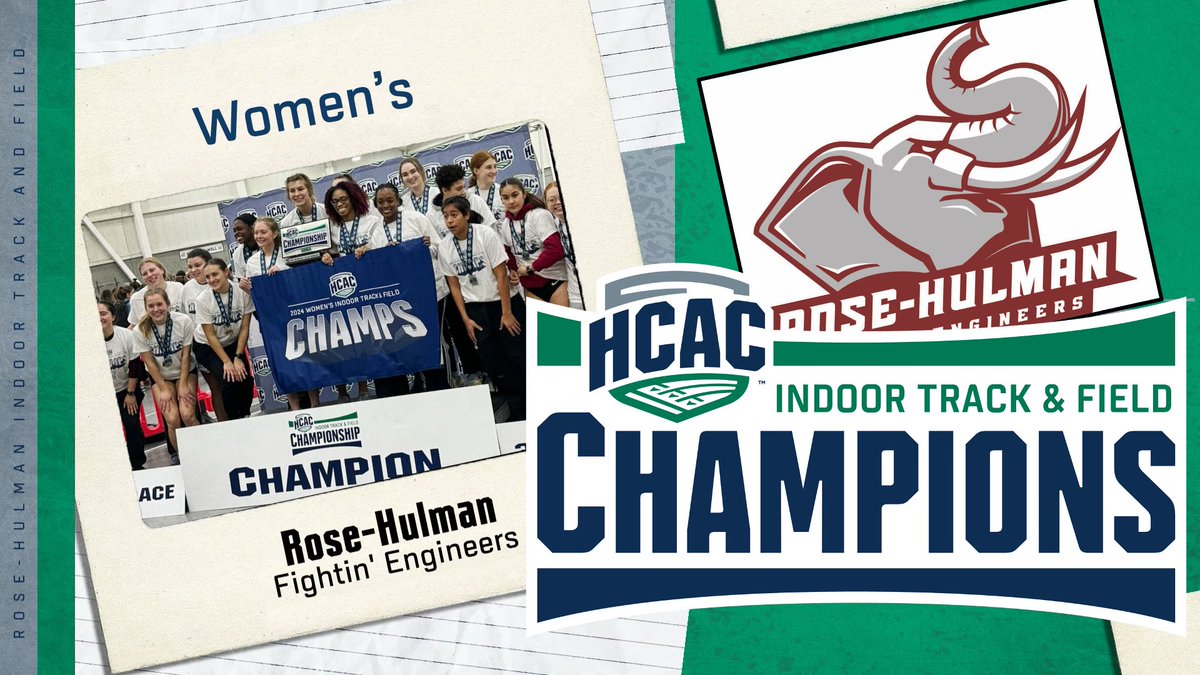 2024 Women's Indoor Track & Field Champions Congrats to @RHITsports on being crowned the 2024 HCAC Women's Indoor Track & Field Champions!! #TheHeartofD3 | #D3TF