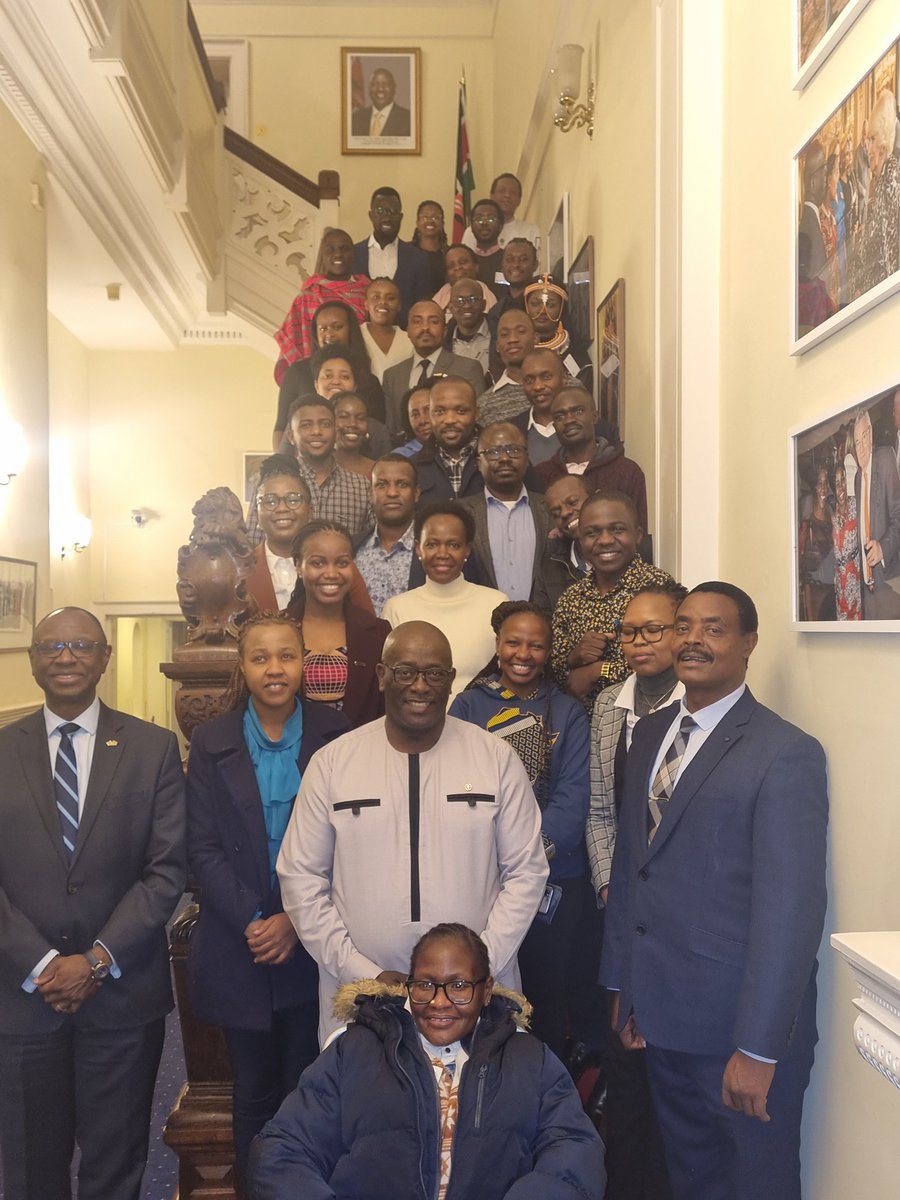 MEsipisu's tweet photo. Capped a week of engagement with students by hosting Kenyan PhD &amp; Masters on Commonwealth scholars in UK universities to discuss their academic progress &amp; outlook on the jobs market. 1/2 https://t.co/nGHFpVpO1u