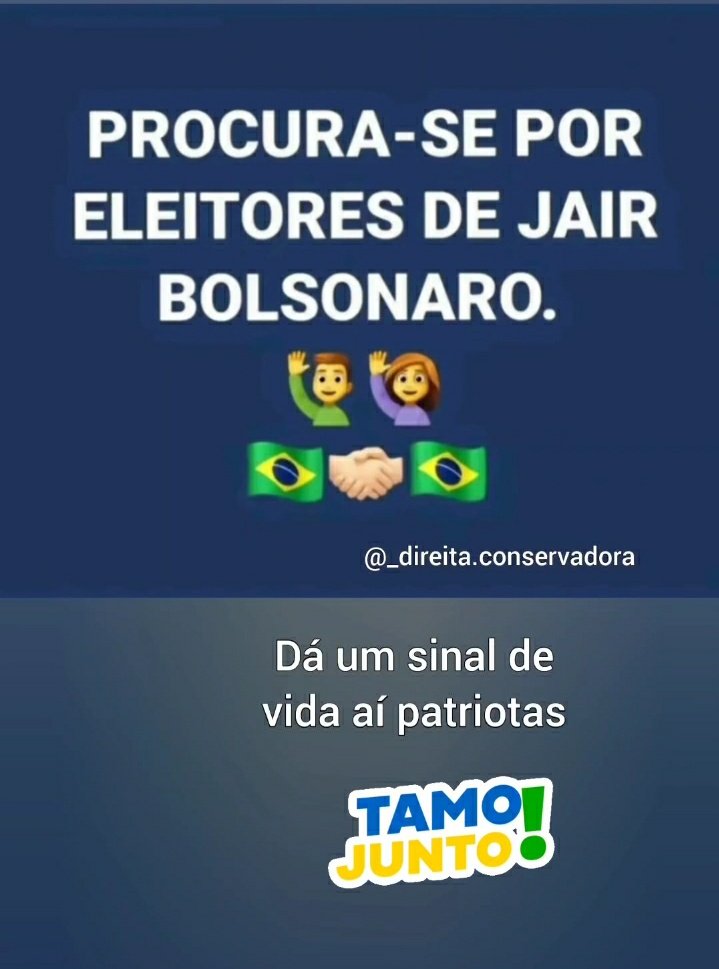 lira9344529's tweet photo. De um sinal de vida aí patriotas https://t.co/PWq8cFLDkS